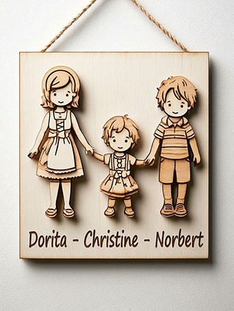 3D Holzbild personalisiert nach Wunsch
