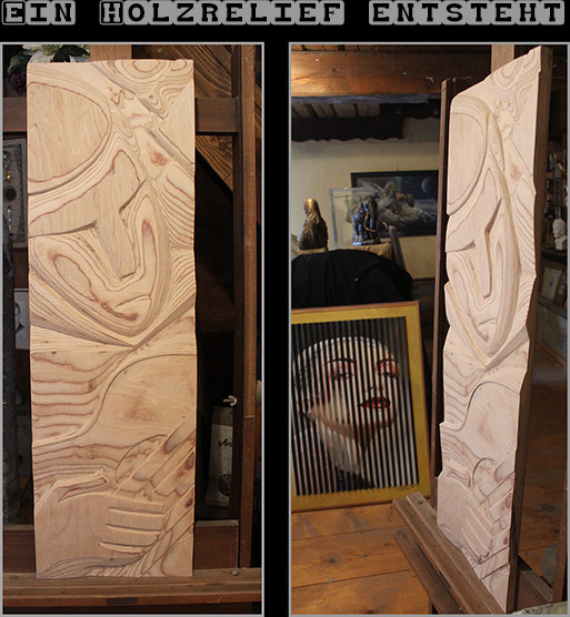 Holzrelief