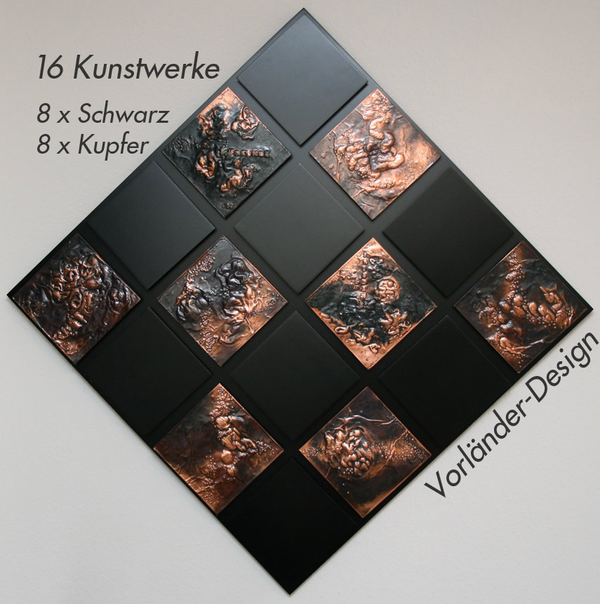 abstraktes Kupferkunstwerk