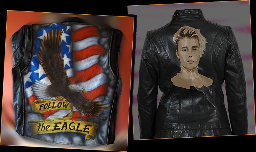 bemalte Bikerjacken