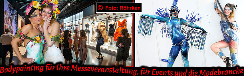 Bodypainting auf einer Messeveranstaltung