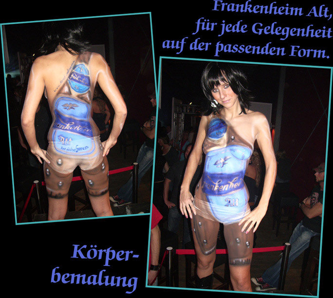 Bodypainting für die Discothek