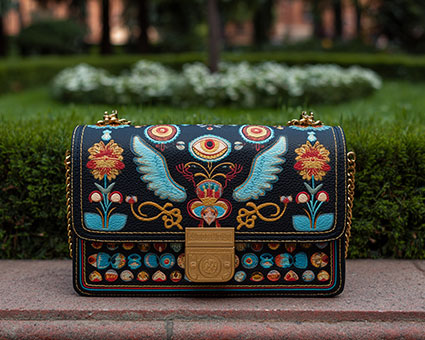 Exklusive handbemalte Ledertasche mit Wunschmotiv