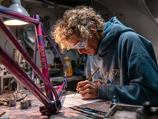 Fahrradrahmen Handbemalung