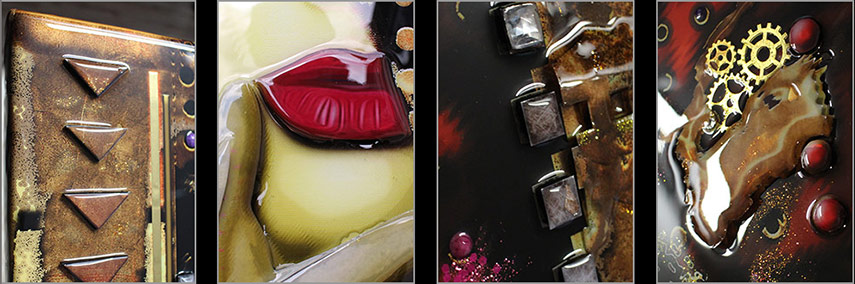 gemalte 3D Reliefbilder