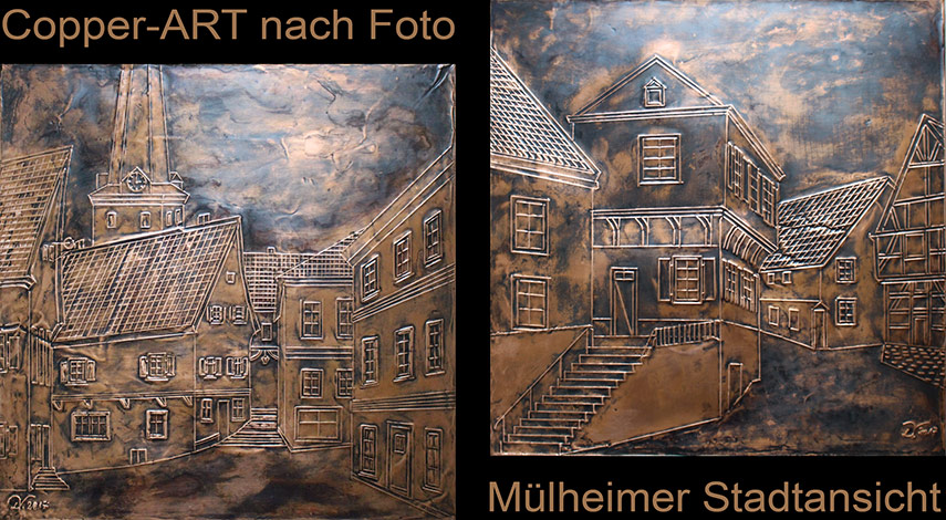 handgefertigtes Metallrelief