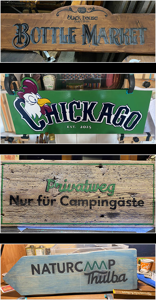 individuelle Werbeschilder handgemalt