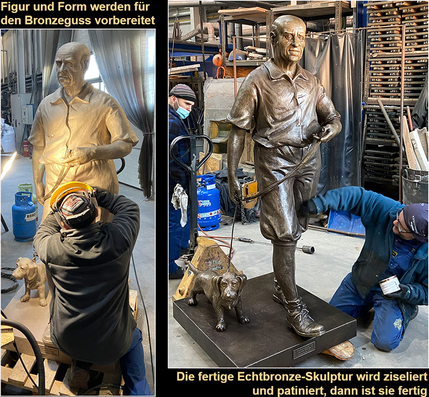lebensechte Bronzestatuen