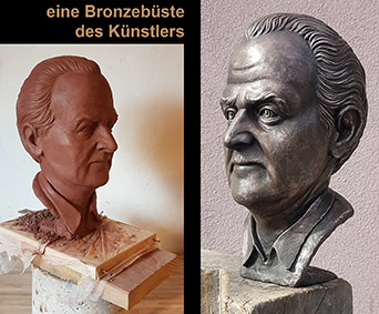 Marmor und Bronzebüsten