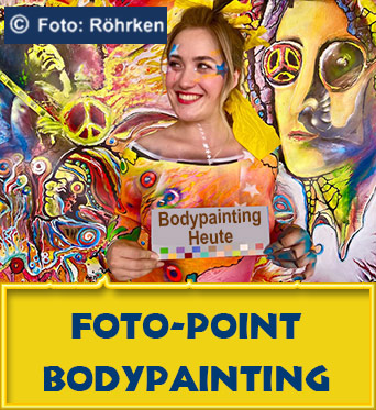 optische Täuschung beim Bodypainting