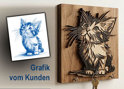 Personalisierte Laser-Cut-Motive aus Holz