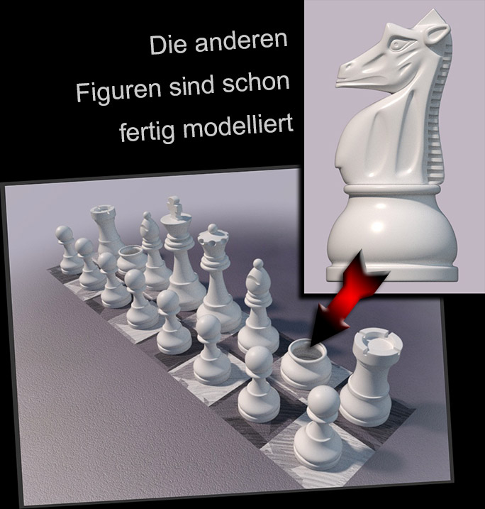Schachfiguren aus dem Drucker