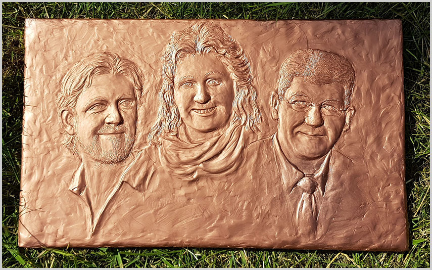 Wandrelief aus Bronze